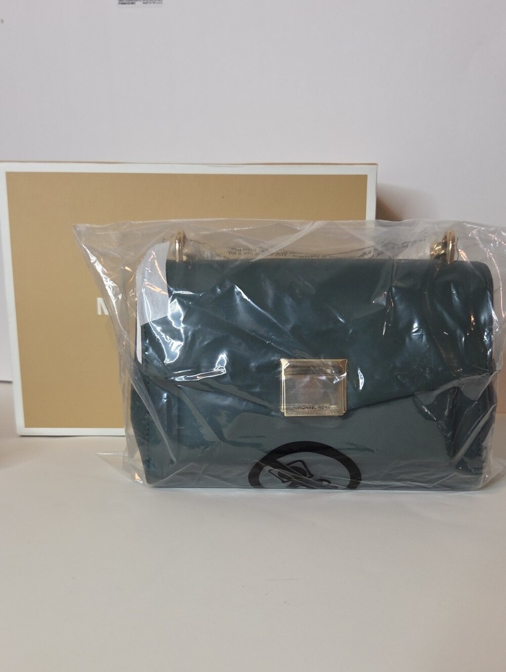 Michael Kors Teal Shoulder Bag with Gold-Tone Hardware